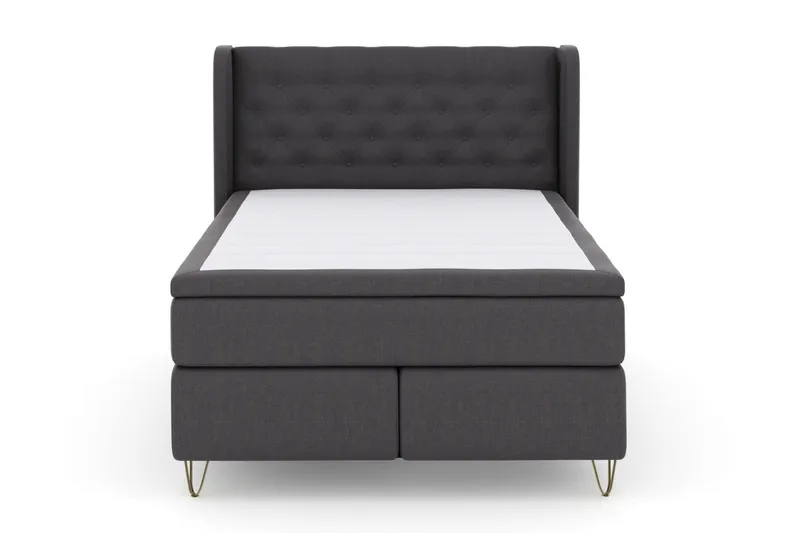 Select No 6 Komplett Sängpaket 140x200 Medium Latex/Memory - Mörkgrå/Metall V-form - Möbler - Säng - Komplett sängpaket