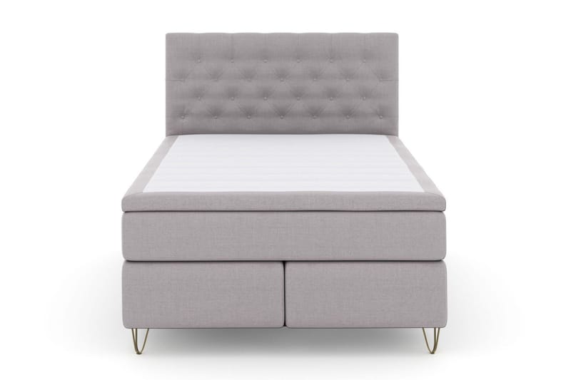 Select No 6 Komplett Sängpaket 140x200 Medium Memory/Pocket - Ljusgrå/Metall V-form - Möbler - Säng - Komplett sängpaket