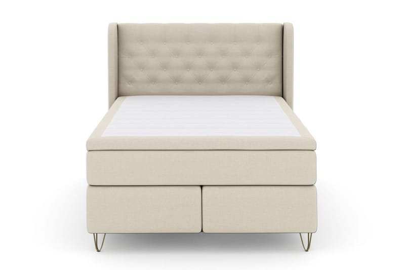 Select No 6 Komplett Sängpaket 160x200 Fast Latex/Memory - Beige/Metall V-form - Möbler - Säng - Komplett sängpaket
