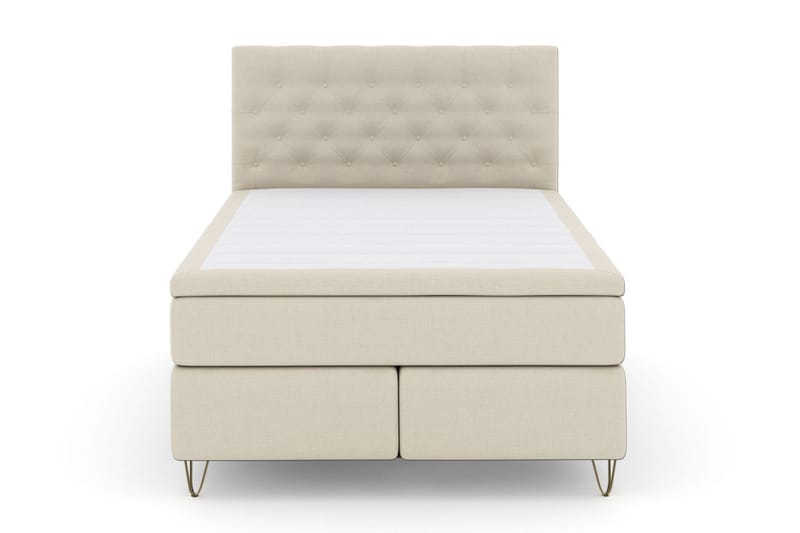 Select No 6 Komplett Sängpaket 160x200 Fast Memory/Pocket - Beige/Metall V-form - Möbler - Säng - Komplett sängpaket