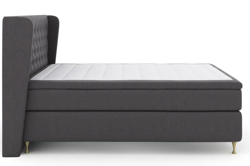 Select No 6 Komplett Sängpaket 160x200 Fast Watergel - Mörkgrå/Guld - Möbler - Säng - Komplett sängpaket