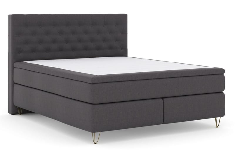 Select No 6 Komplett Sängpaket 160x200 Fast Watergel - Mörkgrå/Metall V-form - Möbler - Säng - Komplett sängpaket
