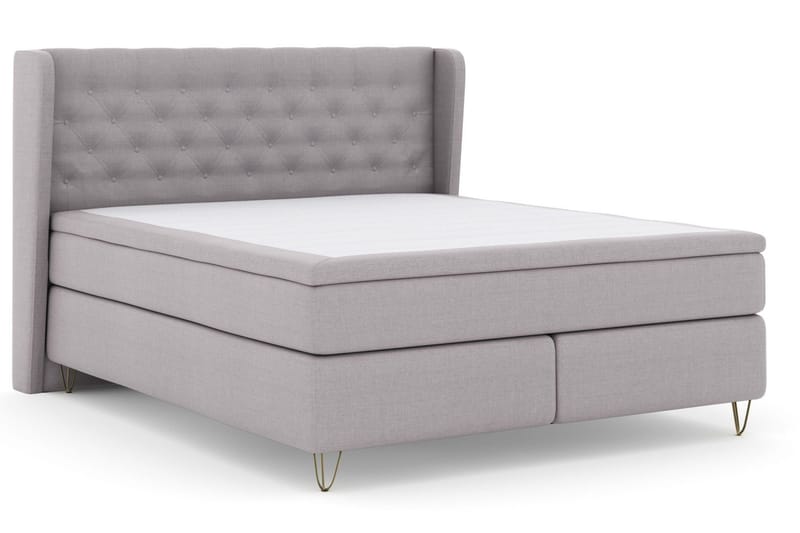 Select No 6 Komplett Sängpaket 160x200 Medium Memory/Pocket - Ljusgrå/Metall V-form - Möbler - Säng - Komplett sängpaket