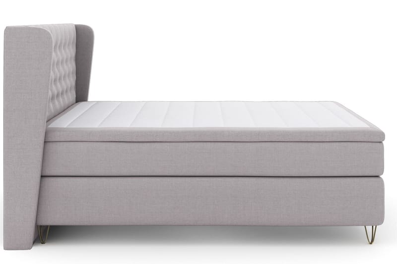 Select No 6 Komplett Sängpaket 160x200 Medium Memory/Pocket - Ljusgrå/Metall V-form - Möbler - Säng - Komplett sängpaket