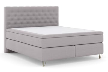Select No 6 Komplett Sängpaket 180x200 Fast Latex/Memory - Ljusgrå/Metall V-form - Möbler - Säng - Komplett sängpaket