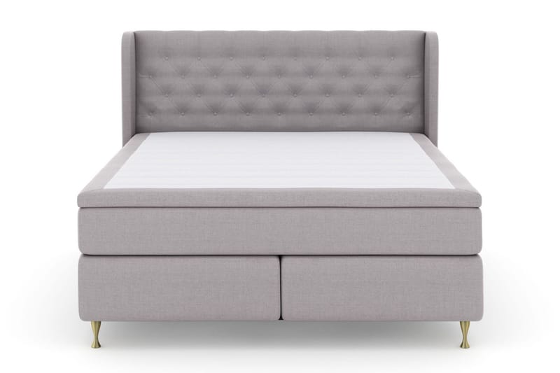 Select No 6 Komplett Sängpaket 210x210 Fast Memory/Pocket - Ljusgrå/Guld - Möbler - Säng - Komplett sängpaket