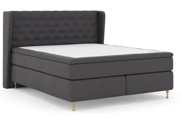 Select No 6 Komplett Sängpaket 210x210 Fast Memory/Pocket - Mörkgrå/Guld - Möbler - Säng - Komplett sängpaket