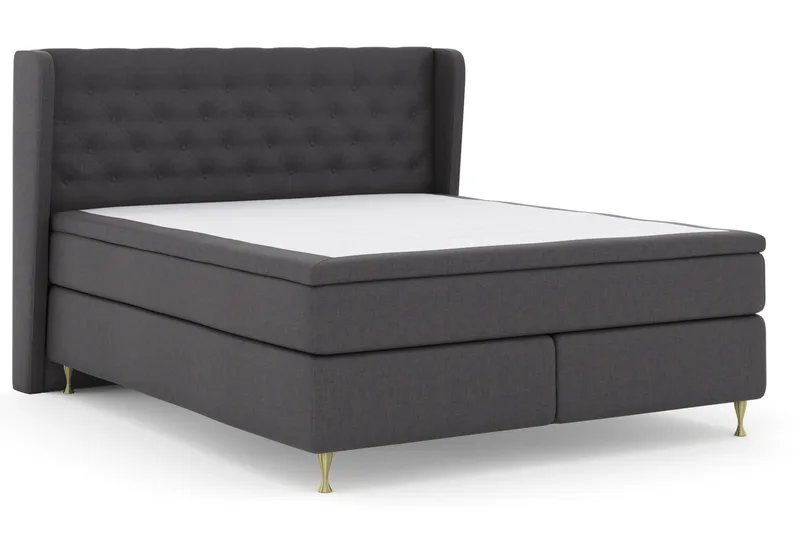 Select No 6 Komplett Sängpaket 210x210 Fast Memory/Pocket - Mörkgrå/Guld - Möbler - Säng - Komplett sängpaket