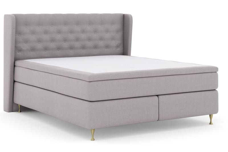 Select No 6 Komplett Sängpaket 210x210 Fast/Medium Watergel - Ljusgrå/Guld - Möbler - Säng - Komplett sängpaket
