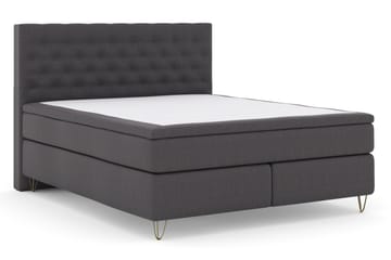 Select No 6 Komplett Sängpaket 210x210 Fast/Medium Watergel - Mörkgrå/Metall V-form - Möbler - Säng - Komplett sängpaket