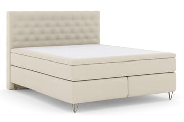 Select No 6 Komplett Sängpaket 210x210 F/M Memory/Pocket - Beige/Metall V-form - Möbler - Säng - Komplett sängpaket