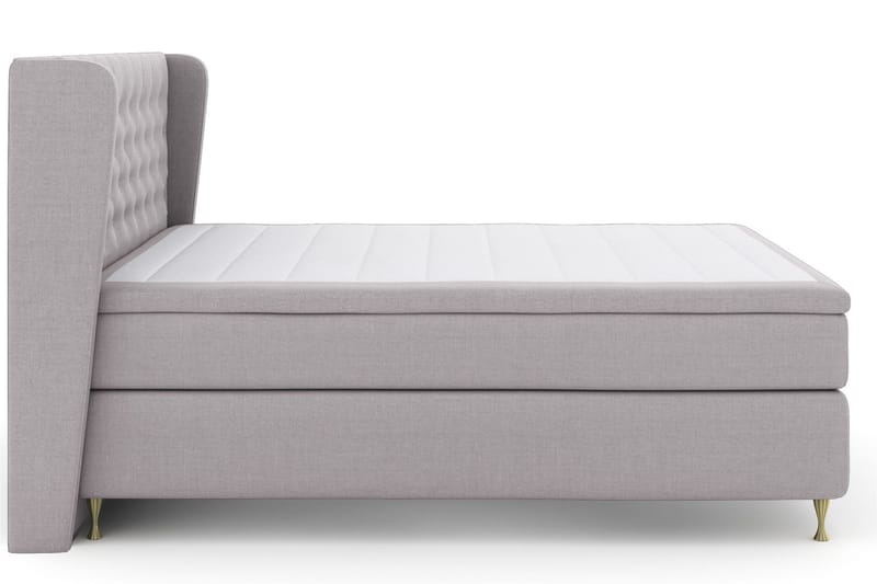 Select No 6 Komplett Sängpaket 210x210 Medium Latex/Memory - Ljusgrå/Guld - Möbler - Säng - Komplett sängpaket