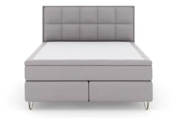Select No 6 Komplett Sängpaket 210x210 Medium Latex/Memory - Ljusgrå/Metall V-form - Möbler - Säng - Komplett sängpaket