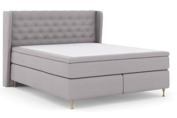Select No 6 Komplett Sängpaket 210x210 Medium Memory/Pocket - Ljusgrå/Guld - Möbler - Säng - Komplett sängpaket