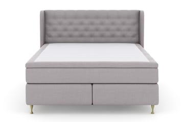 Select No 6 Komplett Sängpaket 210x210 Medium Memory/Pocket - Ljusgrå/Guld - Möbler - Säng - Komplett sängpaket