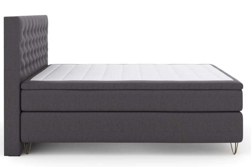 Select No 6 Komplett Sängpaket 210x210 Medium Memory/Pocket - Mörkgrå/Metall V-form - Möbler - Säng - Komplett sängpaket