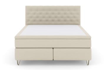 Select No 6 Kontinentalsäng 210x210 Fast Memory/Pocket - Beige/Metall V-Form - Möbler - Säng - Kontinentalsäng
