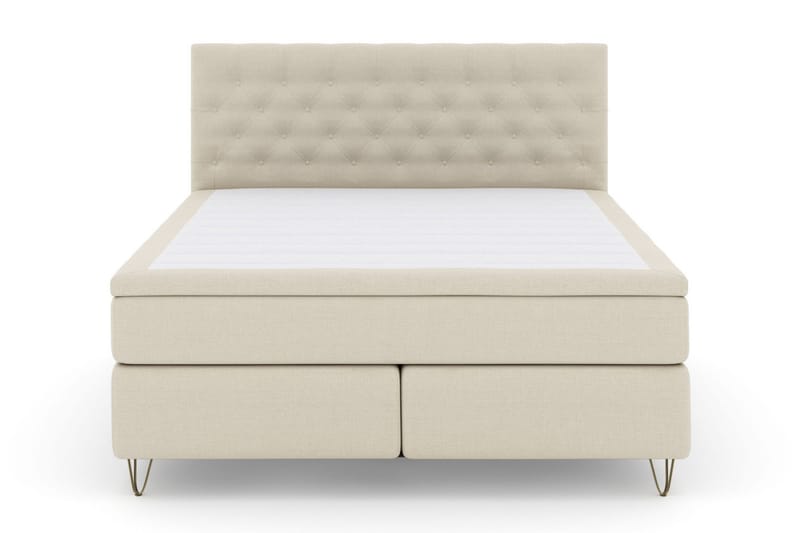 Select No 6 Kontinentalsäng 210x210 Medium Memory/Pocket - Beige/Metall V-Form - Möbler - Säng - Kontinentalsäng