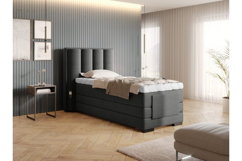 Banti Ställbar Kontinentalsäng 90x200 cm - Grå - Möbler - Säng - Ställbara sängar