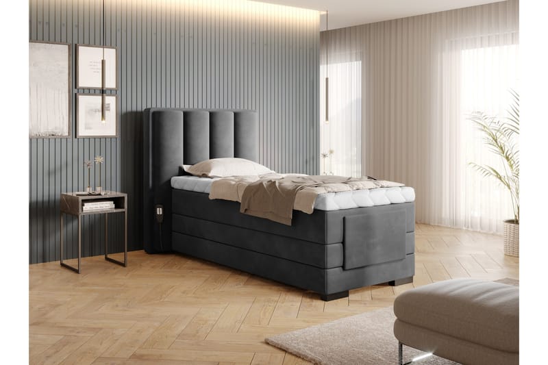 Banti Ställbar Kontinentalsäng 90x200 cm - Grå - Möbler - Säng - Ställbara sängar