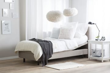 Kabbebo Komplett Sängpaket – Ställbar Säng 80x200 cm i Tyg med Sänggavel + Bäddmadrass - Beige - Möbler - Säng - Ställbara sängar