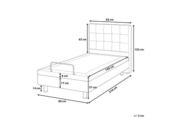 Kabbebo Komplett Sängpaket – Ställbar Säng 80x200 cm i Tyg med Sänggavel + Bäddmadrass - Beige - Möbler - Säng - Ställbara sängar