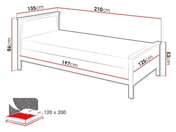 Storys säng 120x200 cm - Beige, ek - Möbler - Säng - Enkelsäng
