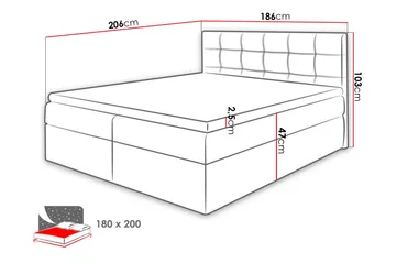 Svenes Kontinentalsäng 180x200 cm - Vit - Möbler - Säng - Kontinentalsäng