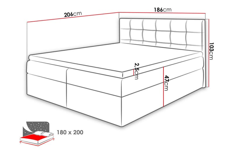 Svenes Kontinentalsäng 180x200 cm - Vit - Möbler - Säng - Kontinentalsäng