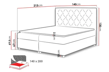 Undredal Kontinentalsäng 140x200 - Vit - Möbler - Säng - Kontinentalsäng