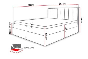 Vasil Kontinentalsäng 200x200 - Svart - Möbler - Säng - Kontinentalsäng