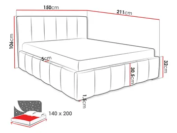 Vinvik Sängram med förvaring 140x200 cm - vit - Möbler - Säng - Sängram & sängstomme
