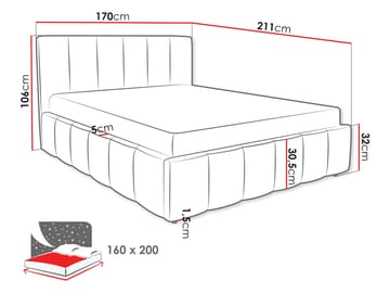 Vinvik Sängram med förvaring 160x200 cm - Möbler - Säng - Sängram & sängstomme