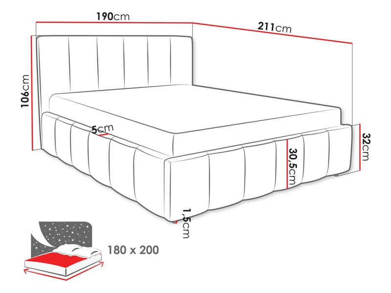 Vinvik Sängram med förvaring 180x200 cm - Möbler - Säng - Sängram & sängstomme