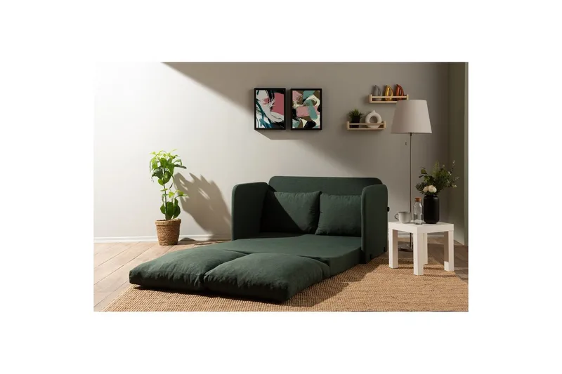 2-sits bäddsoffa Rubby (128 x 70 x 66 cm) Grön - Grön - Möbler - Soffa - Bäddsoffa