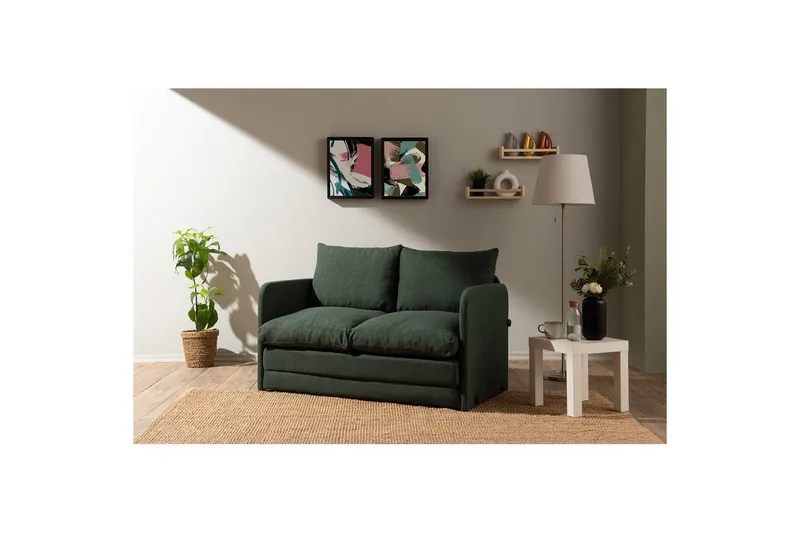 2-sits bäddsoffa Rubby (128 x 70 x 66 cm) Grön - Grön - Möbler - Soffa - Bäddsoffa
