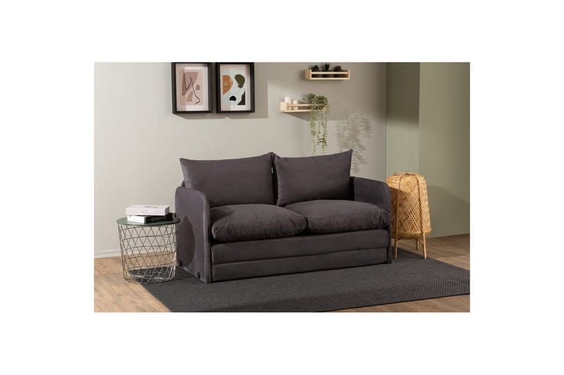 2-sits bäddsoffa Rubby (148 x 70 x 66 cm) Grå - Grå - Möbler - Soffa - Bäddsoffa