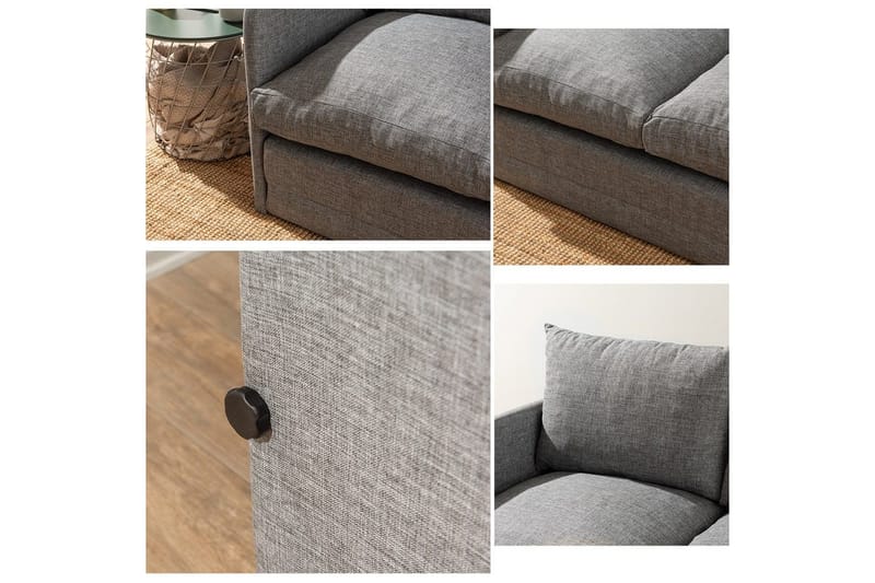 2-sits bäddsoffa Rubby (148 x 70 x 66 cm) Ljusgrå - Ljusgrå - Möbler - Soffa - Bäddsoffa