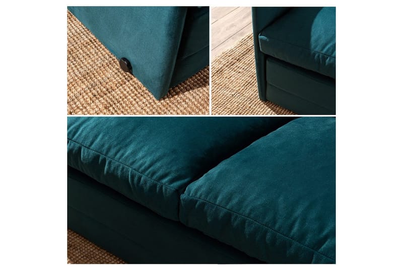 2-sits bäddsoffa Rubby (148 x 70 x 66 cm) Petrolgrön - Petrolgrön - Möbler - Soffa - Bäddsoffa