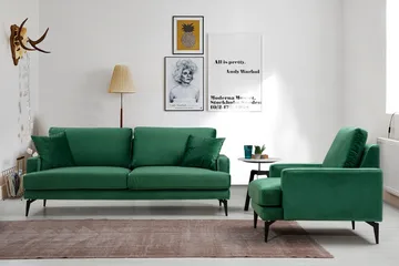 Andary 2-sits Soffa - Grön/Svart - Möbler - Soffa - 2 sits soffa