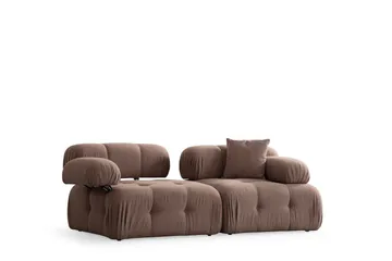Belgin Bubblig Soffa 2-sits med utfällbara armstöd och ryggstöd - Cappuccino - Möbler - Soffa - Modulsoffor - Komplett modulsoffa