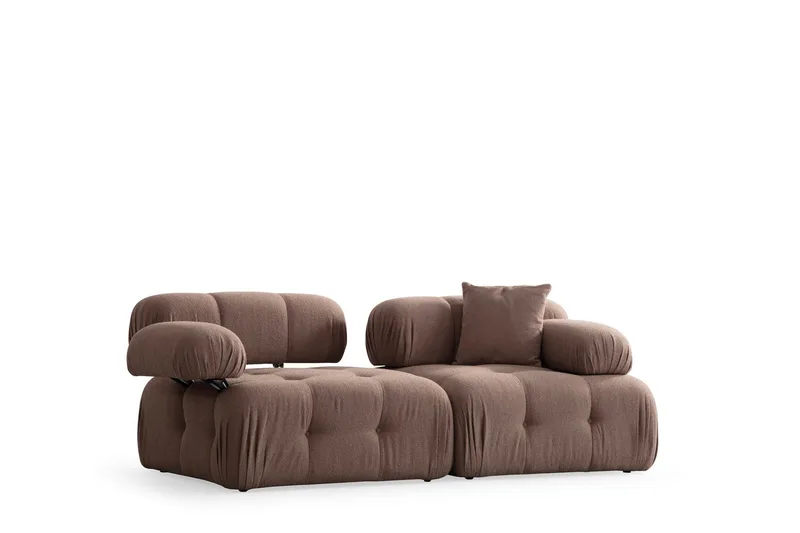 Belgin Bubblig Soffa 2-sits med utfällbara armstöd och ryggstöd - Cappuccino - Möbler - Soffa - Modulsoffor - Komplett modulsoffa