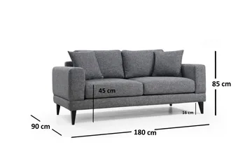 Bitanya 2-Sits Soffa - Grå - Möbler - Soffa - 2 sits soffa