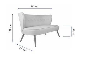 Clivocast 2-Sits Soffa - Grå - Möbler - Soffa - 2 sits soffa