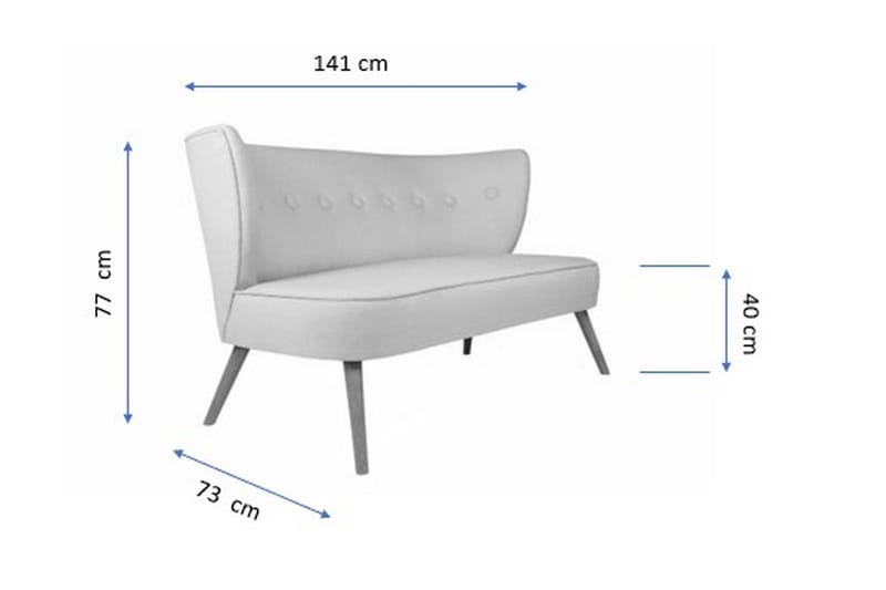 Clivocast 2-Sits Soffa - Röd - Möbler - Soffa - 2 sits soffa
