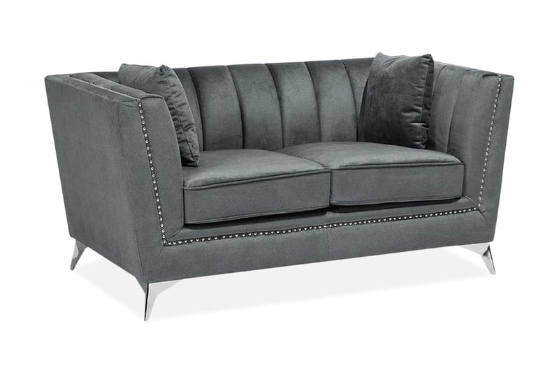 Gaula 2-sits Sammetssoffa 160 cm, Grå