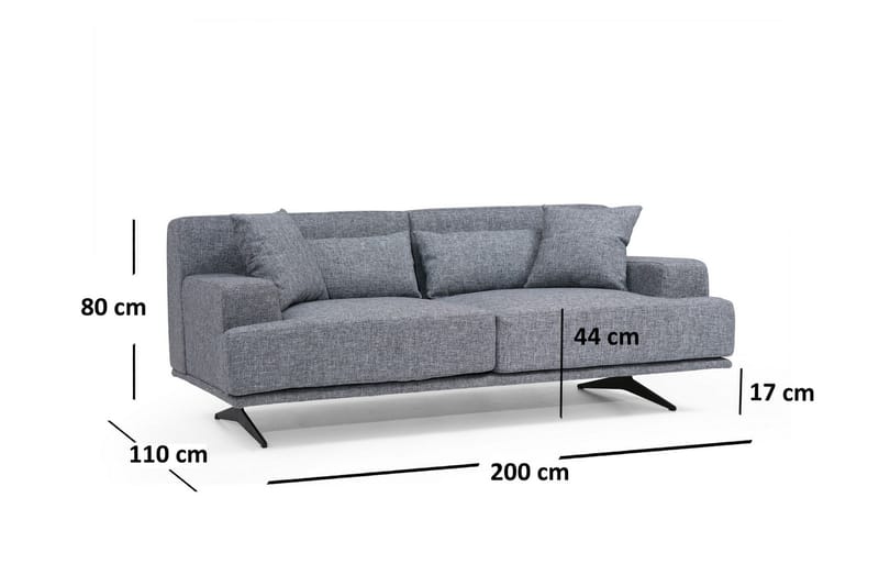 Lums 2-Sits Soffa - Grå - Möbler - Soffa - 2 sits soffa