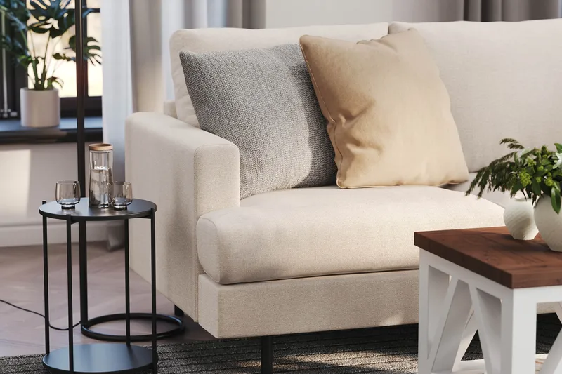 Menard Compact 3-sits Tygsoffa - Beige - Möbler - Soffa - 3 sits soffa