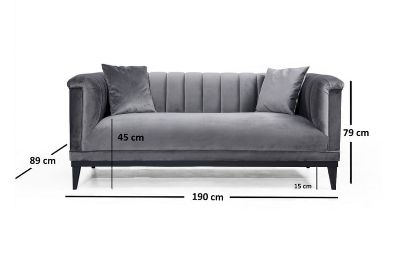 Mezonzo 2-sits Soffa - Grå - Möbler - Soffa - 2 sits soffa