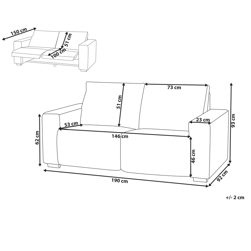 2-sits soffa Nukari - Grå - Möbler - Soffa - Biosoffa & reclinersoffa - 2 sits biosoffa & reclinersoffa